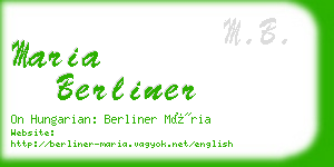 maria berliner business card
